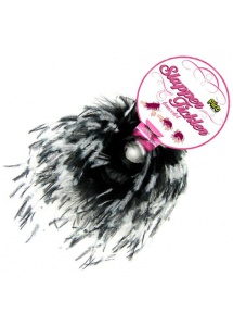 Sportsheets Tickler Bracelet – Bransoleta z piórek do pieszczot biało-czarna