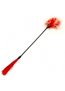 S&M Whip & Tickle – Pejcz z dwoma końcówkami czerwony