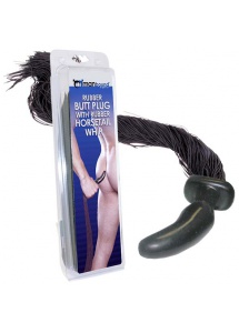 Manbound Pony Tail Plug Black Rubber Whip – Plug analny ponyboy