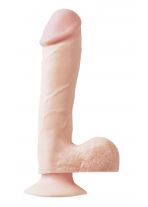 Dildo realistyczne z przyssawką - PIPEDREAM Basix Rubber Works 7.5" Dong with Suction Cup - Naturalny