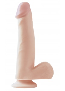 Hipoalergiczne Dildo realistyczne z przyssawką - PIPEDREAM Basix Rubber Works 7.5" Suction Cup Dong - Naturalny