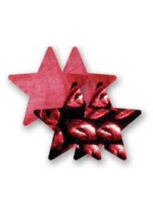 Nakładki na sutki bieliźniane - Nippies Print Red Hot Lips Star