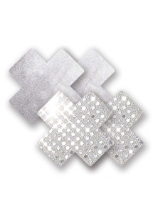 Nakładki na sutki bieliźniane - Nippies Solid Studio Silver Cross