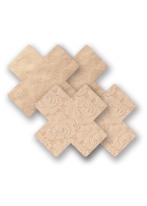 Nakładki na sutki bieliźniane - Nippies Basic Creme Cross