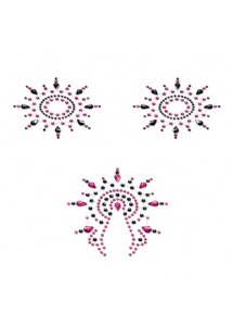 Biżuteria na piersi i łono - Petits Joujoux Gloria Set czarna z różowym