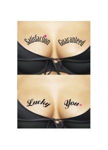 Tatuaże czasowe na dekolt - Ta-Ta-Toos Satisfaction Guaranteed & Lucky You