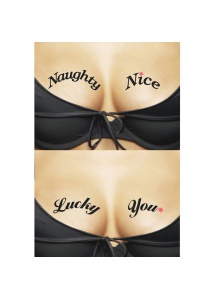 Tatuaże czasowe na dekolt - Ta-Ta-Toos Naughty Nice & Lucky You