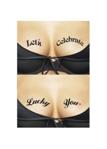 Tatuaże czasowe na dekolt - Ta-Ta-Toos Let's Celebrate & Lucky You