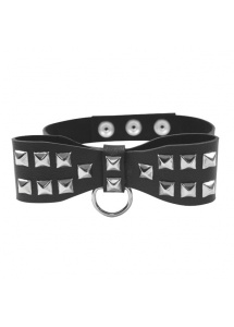 Ćwiekowana muszka - S&M Studded Bow Tie Collar