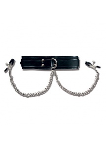 Zaciski na sutki z obrożą - Sportsheets Collar with Nipple Clamps