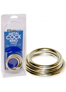 Trzy pierścienie metalowe - Manbound Metal Cock Ring 3-pack