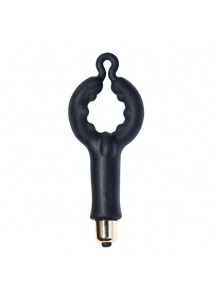 Pierścień wibrujący ze stymulatorem łechtaczki - Rocks-Off 4US 7-Speed czarny