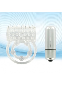 Pierścień na członka z wibracjami - XLsucker Vibrating Clit Flicker Cockring