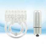 Pierścień na członka z wibracjami - XLsucker Vibrating Clit Flicker Cockring