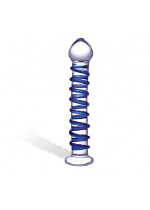 Dildo szklane - Glas Blue Spiral Glass Dildo