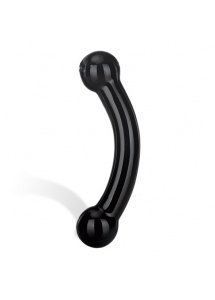 Dildo szklane - Glas Double Bull Black Glass Dildo