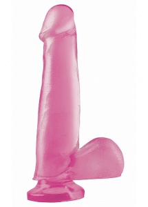 Hipoalergiczne Dildo realistyczne z przyssawką - PIPEDREAM Basix Rubber Works 7.5" Suction Cup Dong - Różowy