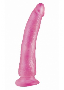 Dildo szczupłe z przyssawką - PIPEDREAM Basix Rubber Works Slim 7" with Suction Cup - Różowy