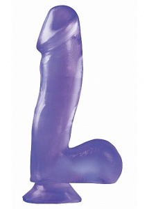 Dildo realistyczne z przyssawką - PIPEDREAM Basix Rubber Works 6.5" Dong with Suction Cup - Fioletowy