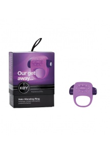Wibrujący pierścień na penisa - Key by Jopen Halo Cock Ring fioletowy