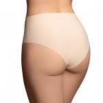 Bezszwowe figi wysokie dwupak - Bye Bra  Invisible High Brief Cieliste i Czarne L