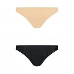 Bezszwowe majtki brazilian dwupak - Bye Bra Invisible Brazilian Cieliste i Czarne M