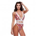Body w kwiatach i koronce - Baci White Floral & Lace Teddy   M/L
