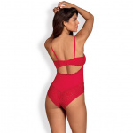 Body z otwartym krokiem - Obsessive Jolierose Teddy Red L/XL