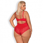 Body z otwartym krokiem - Obsessive Jolierose Teddy Red XXL