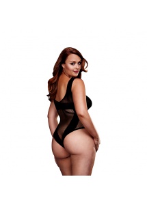 Body z siateczki - Baci Fishnet Jacquard V Teddy 