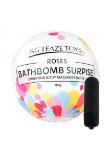 Bomba kąpielowa z wibratorem - Big Teaze Toys Bath Bomb Surprise with Vibrating Body Massager Róża