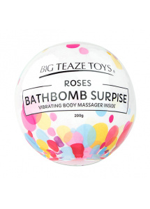 Bomba kąpielowa z wibratorem - Big Teaze Toys Bath Bomb Surprise with Vibrating Body Massager Róża