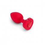 BVibe - Wibrujący Korek Analny Z Pilotem Czerwony Heart Plug M/L