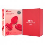 BVibe - Wibrujący Korek Analny Z Pilotem Czerwony Heart Plug M/L