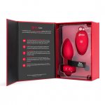 BVibe - Wibrujący Korek Analny Z Pilotem Czerwony Heart Plug M/L
