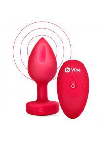 BVibe - Wibrujący Korek Analny Z Pilotem Czerwony Heart Plug M/L