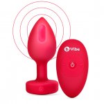 BVibe - Wibrujący Korek Analny Z Pilotem Czerwony Heart Plug M/L