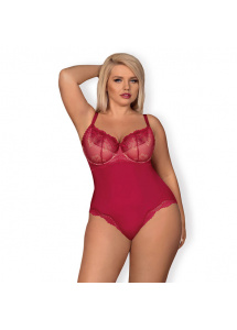 Czerwone seksowne body - Obsessive Rosalyne Teddy Red XXL