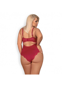 Czerwone seksowne body - Obsessive Rosalyne Teddy Red XXL