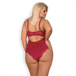 Czerwone seksowne body - Obsessive Rosalyne Teddy Red XXL