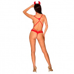 Diabelski kostium przebranie body - Obsessive  Evilia Teddy Red L/XL