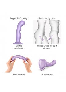 Dildo do peggingu i punktu G - Strap-On-Me Dildo Plug P&G Metallic Lilac L