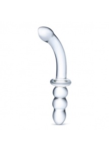 Dildo do punktu G dwustronne - Glas Ribbed G-Spot Glass Dildo  