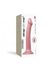 Dildo do strap-on - Strap-On-Me Mono Density Dildo Metallic Shine M  Różowy
