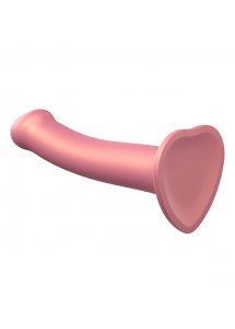Dildo do strap-on - Strap-On-Me Mono Density Dildo Metallic Shine M  Różowy