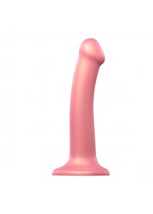 Dildo do strap-on - Strap-On-Me Mono Density Dildo Metallic Shine M  Różowy