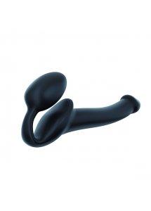 Dildo dwustronne do strap-on pegging i punkt G - Strap-On-Me Semi-Realistic Bendable Strap-On XL Czarny