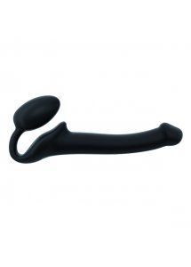 Dildo dwustronne do strap-on pegging i punkt G - Strap-On-Me Semi-Realistic Bendable Strap-On XL Czarny