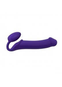 Dildo dwustronne do strap-on pegging i punkt G - Strap-On-Me Semi-Realistic Bendable Strap-On XL Fioletowy