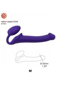 Dildo dwustronne do strap-on pegging i punkt G - Strap-On-Me Semi-Realistic Bendable Strap-On M Fioletowy